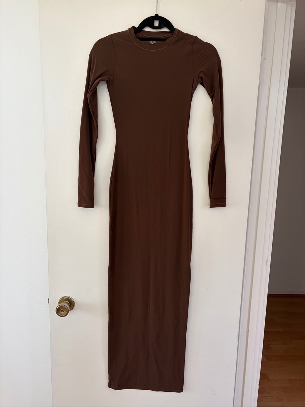 SKIMS Brown Long-Sleeve Maxi Dress